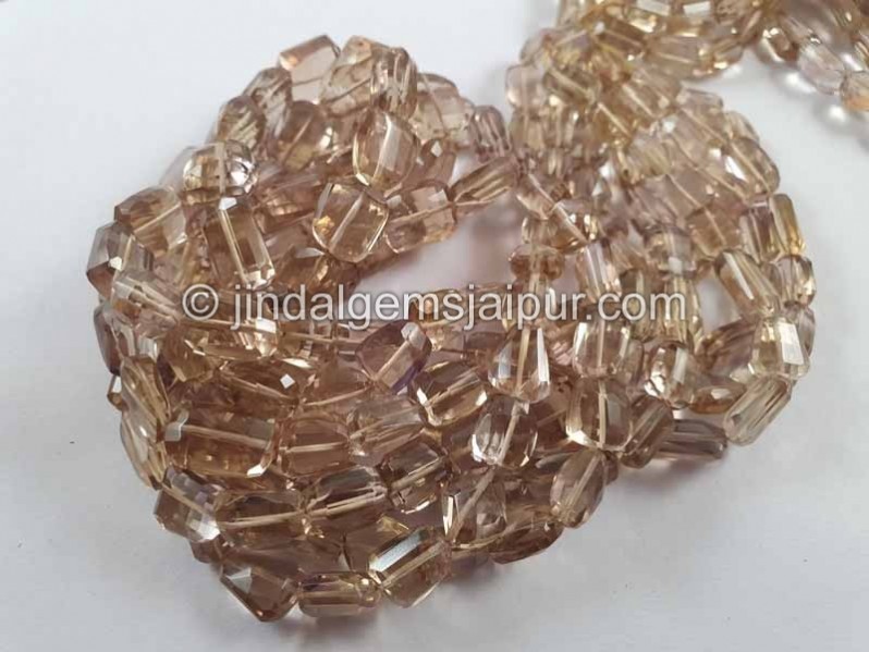 Champagne Citrine Faceted Nugget Shape Beads