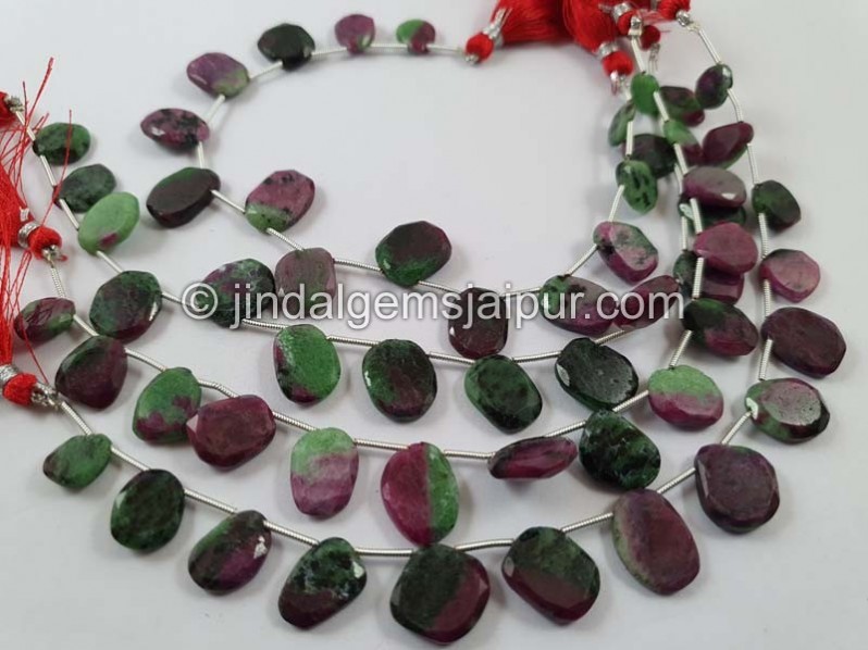 Ruby Zoisite Flat Table Cut Beads