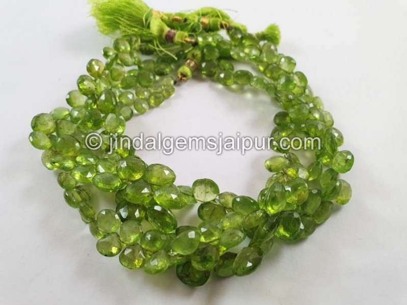 Peridot Far Faceted Heart Shape Beads