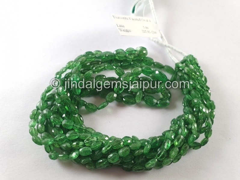 Tsavorite Faceted Oval Beads