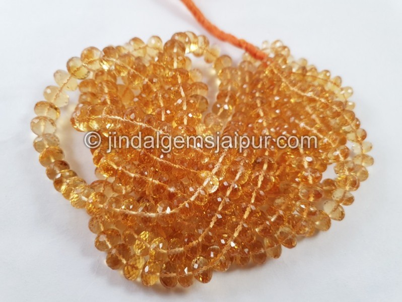 Citrine Far Faceted Roundelle Beads