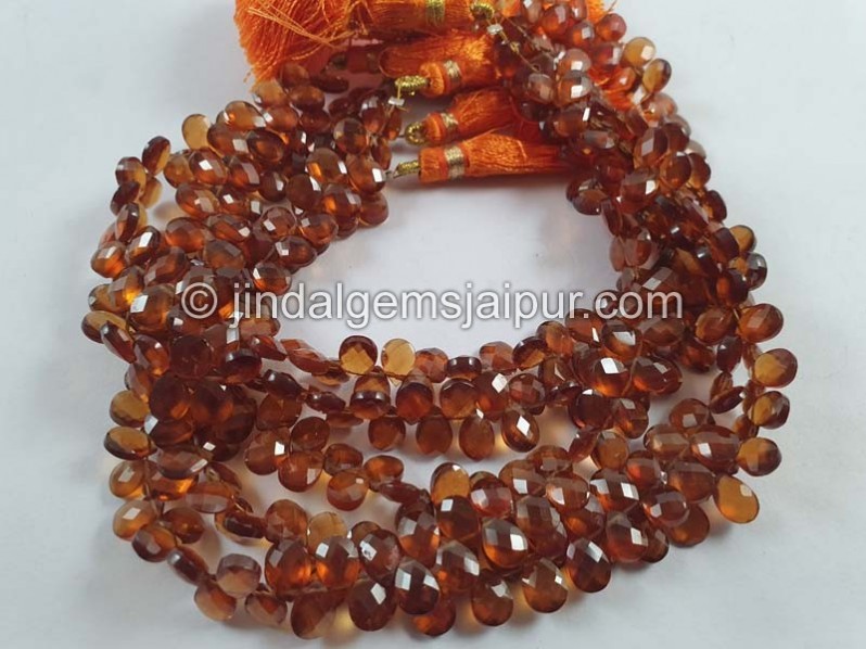 Spessartite Faceted Pear Beads