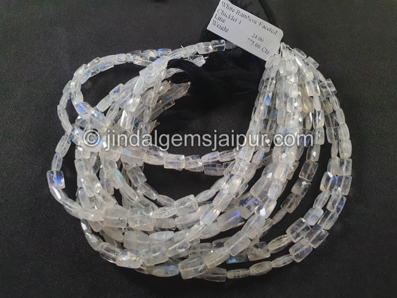 Rainbow Moonstone Faceted Chicklet Beads