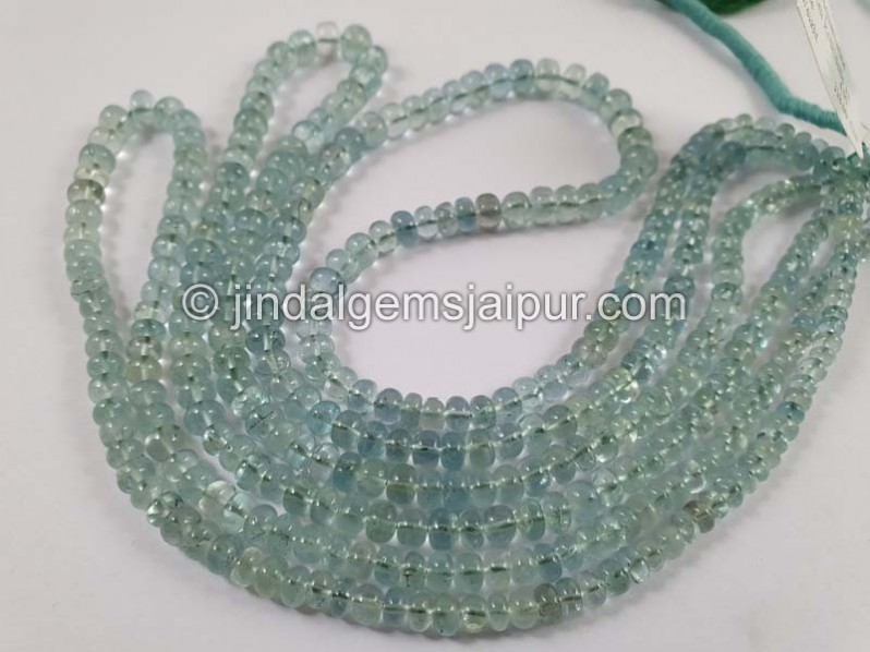 Green Aquamarine Or Heliodor Smooth Roundelle Beads