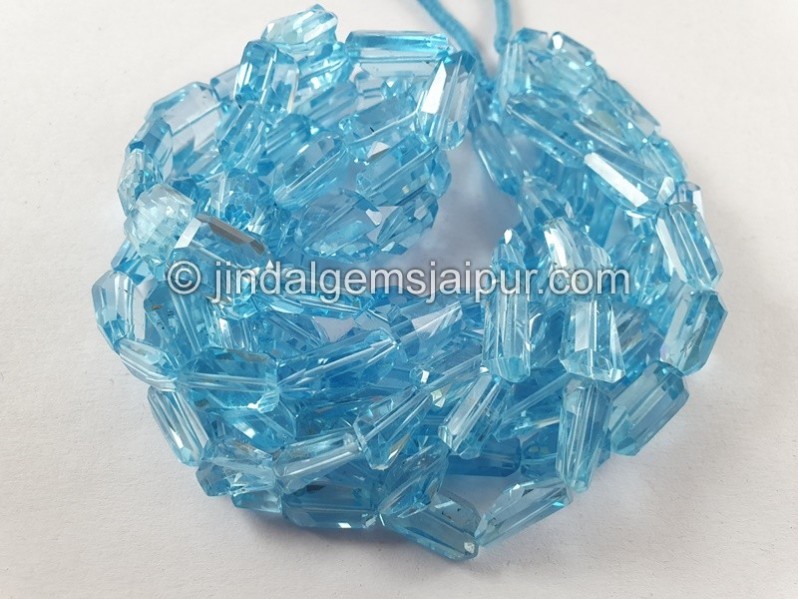 Sky Blue Topaz Faceted Nuggets Beads