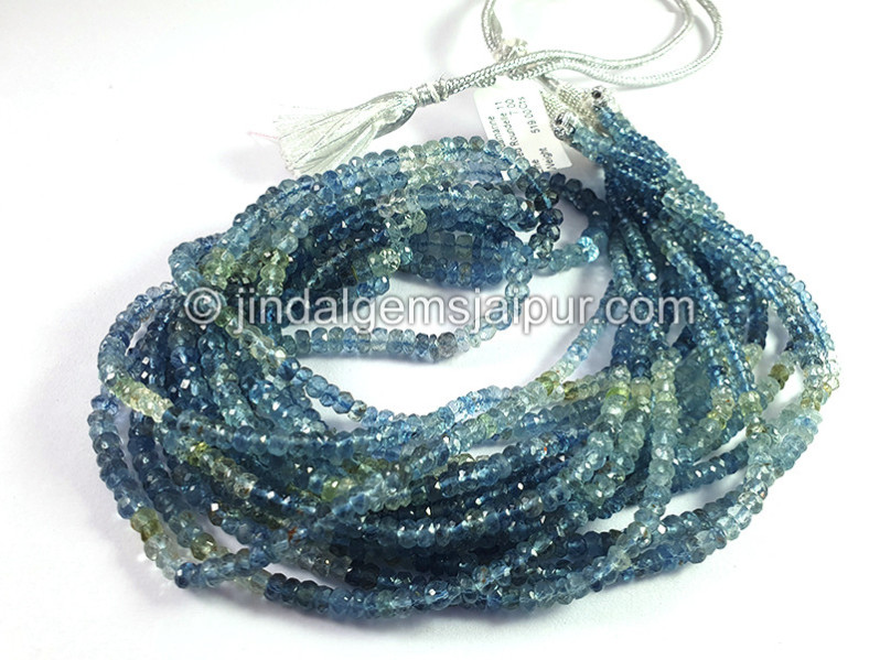 Santa Aquamarine Shaded Faceted Roundelle Shape Beads