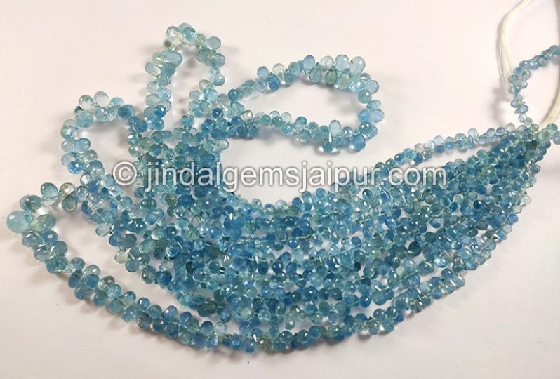 Santa Maria Aquamarine Faceted Drops Shape Beads