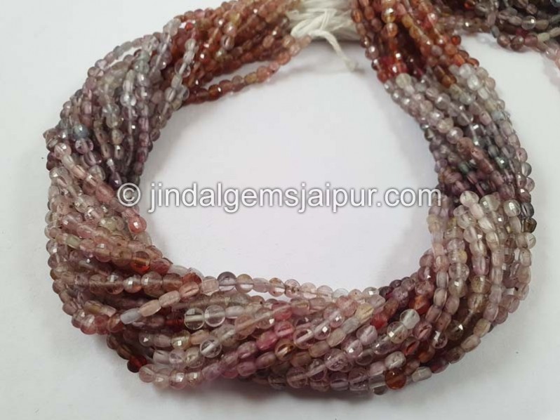 Multi Spinel Faceted Coin Beads