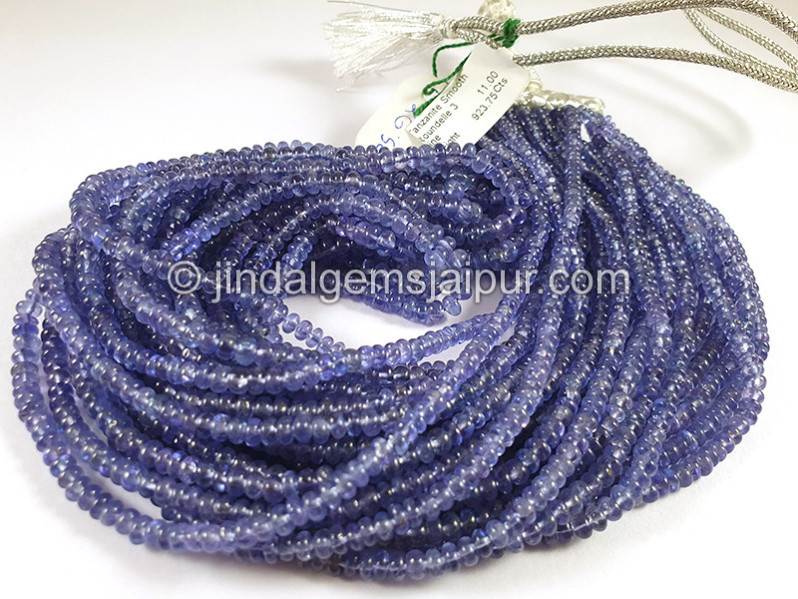 Tanzanite Smooth Roundelle Shape Beads