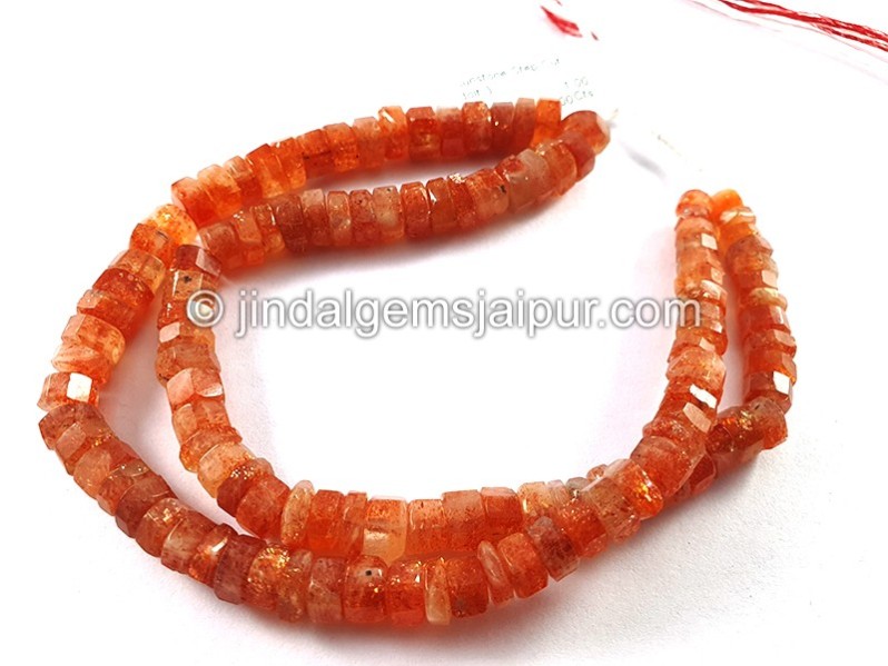 Sunstone Step Cut Bolt Shape Beads