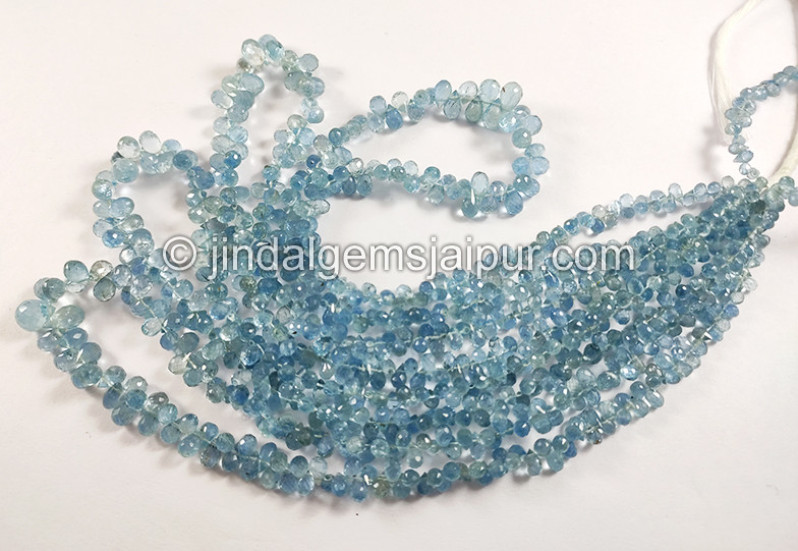 Santa Maria Aquamarine Faceted Drops Shape Beads