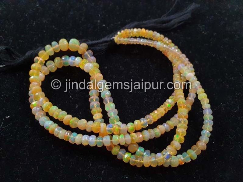 Orange Ethiopian Opal Far Faceted Roundelle Beads