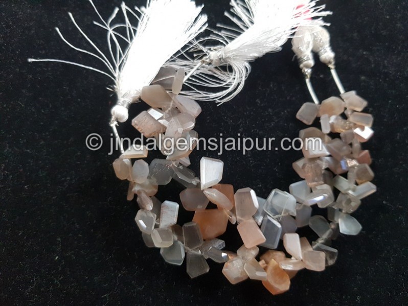 Multi Moonstone Flat Slice Cut Beads