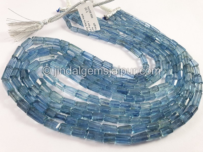 Santa Maria Aquamarine Cut Pipe Shape Beads