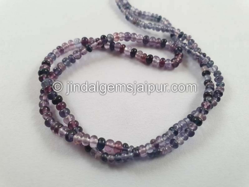 Multi Blue Spinel Smooth Roundelle Beads