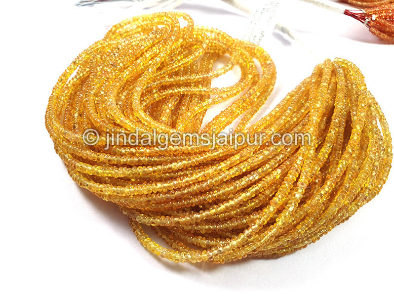 Yellow Sapphire Smooth Roundelle Shape Beads