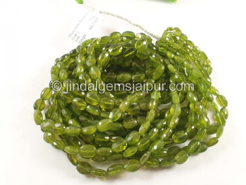 Vesuvianite Shaded Faceted Oval Shape Beads