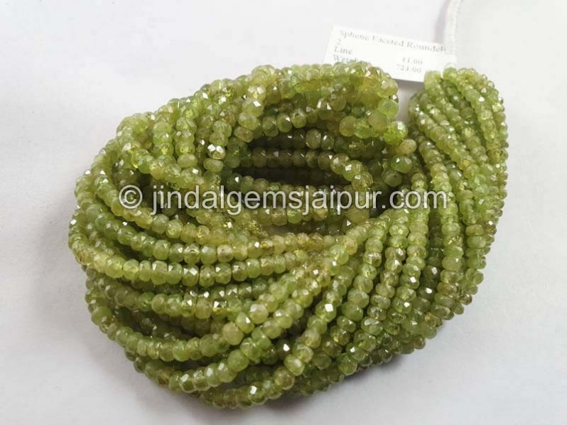 Sphene Faceted Roundelle Beads