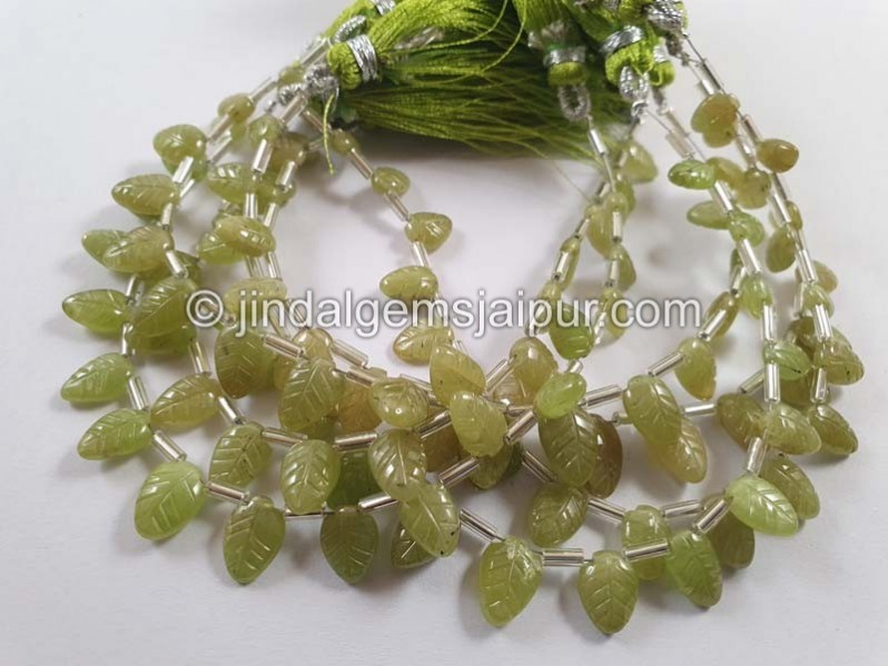 Sphene Carved Leaf Beads