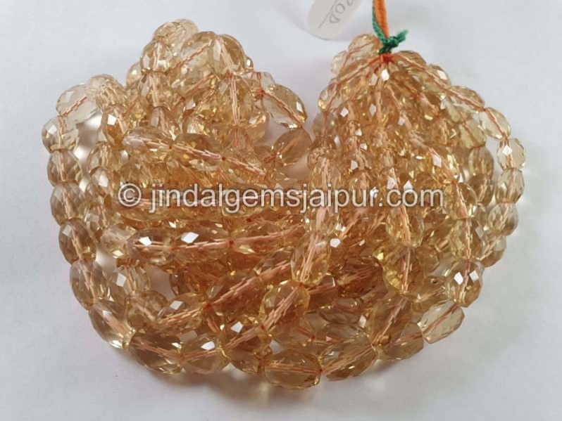 Citrine Faceted Barrel Beads