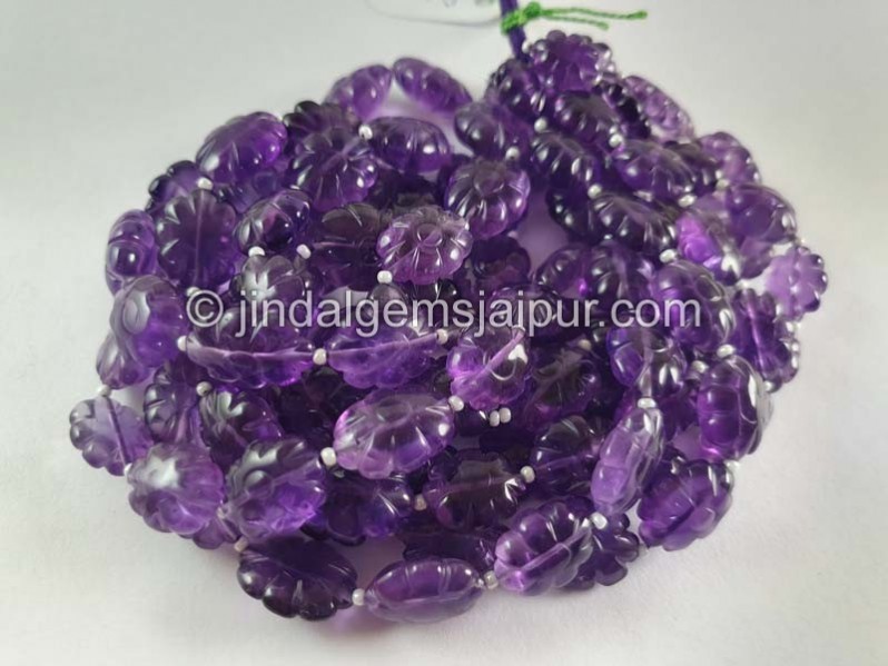 Amethyst Carved Oval Beads