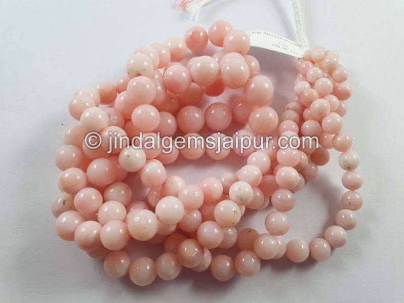 Pink Opal Smooth Round Ball Beads