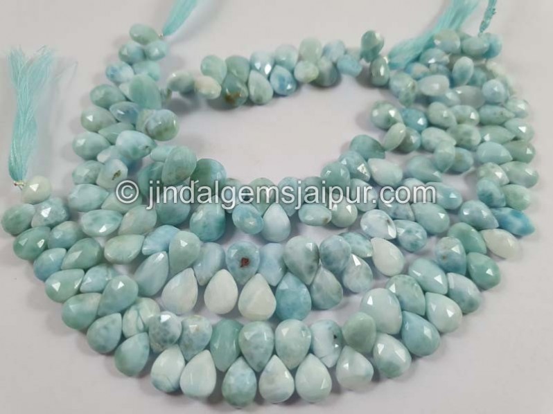 Larimar Far Faceted Pear Beads