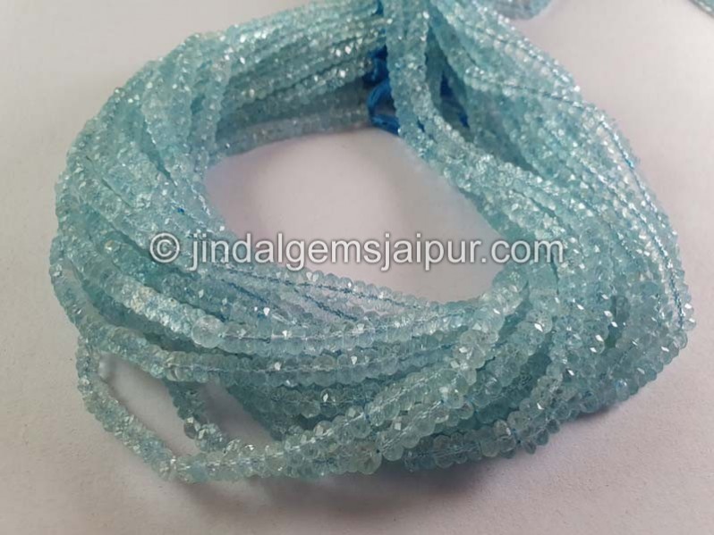 Sky Blue Topaz Faceted Roundelle Beads