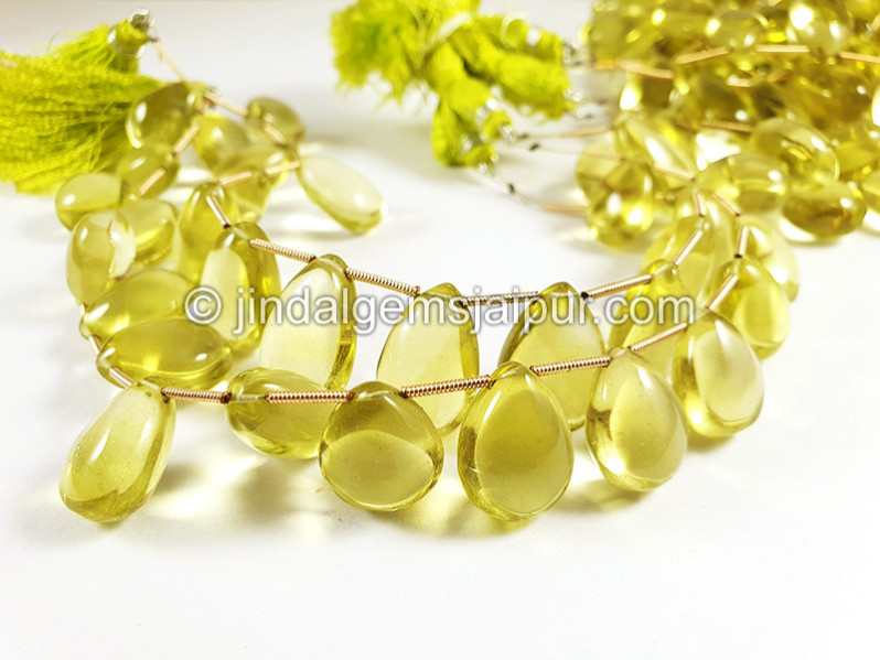 Lemon Quartz Smooth Pear Shape Beads