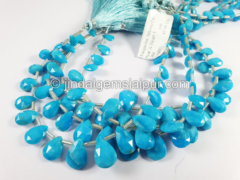 Turquoise Arizona Faceted Pear Shape Beads