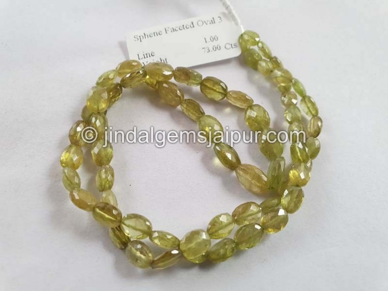 Sphene Faceted Oval Beads