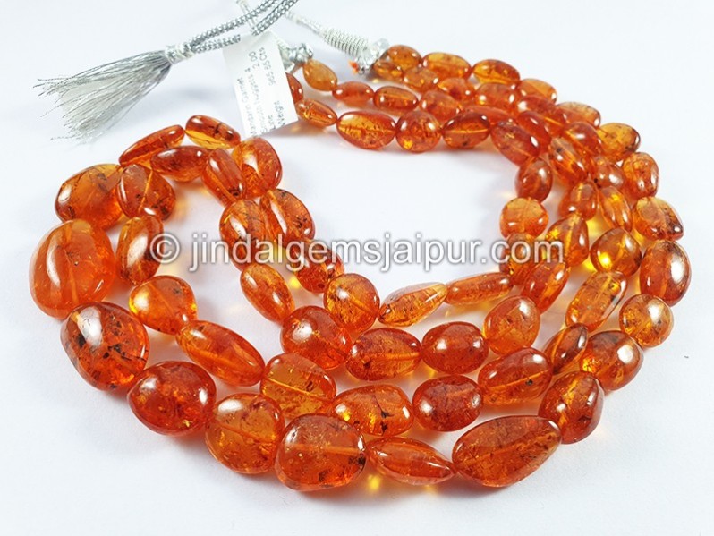 Mandarin Garnet Smooth Nuggets Beads