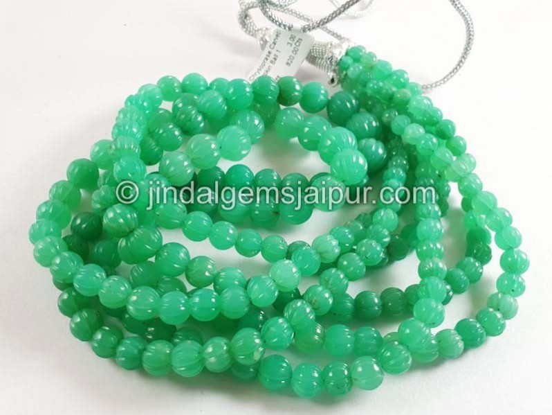 Chrysoprase Carved Pumpkin Balls Beads