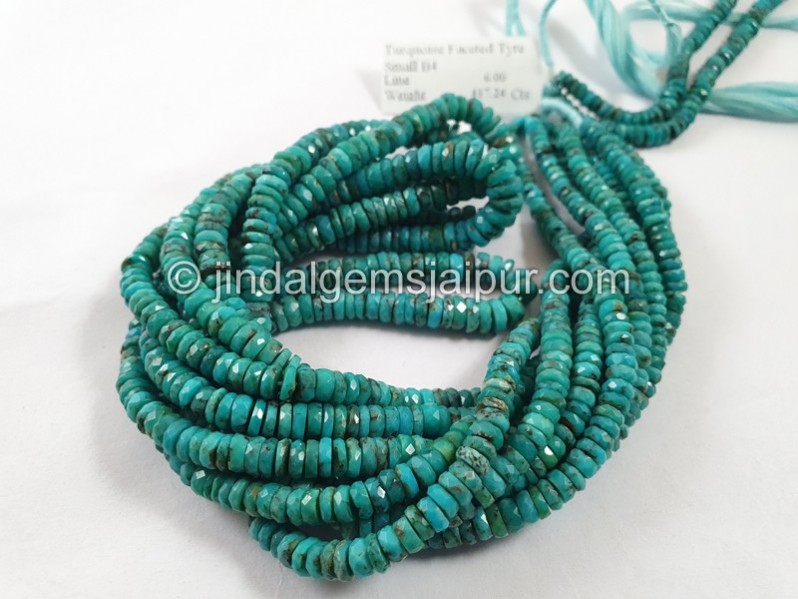 Turquoise Faceted Tyre Beads