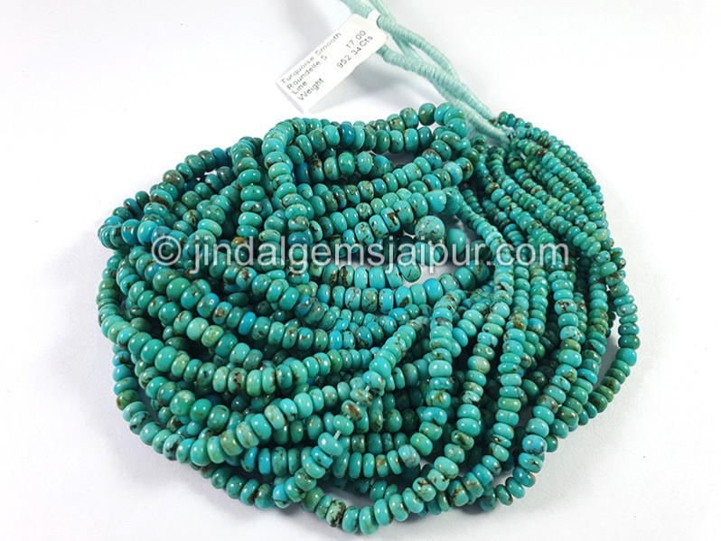 Turquoise Smooth Roundelle Shape Beads