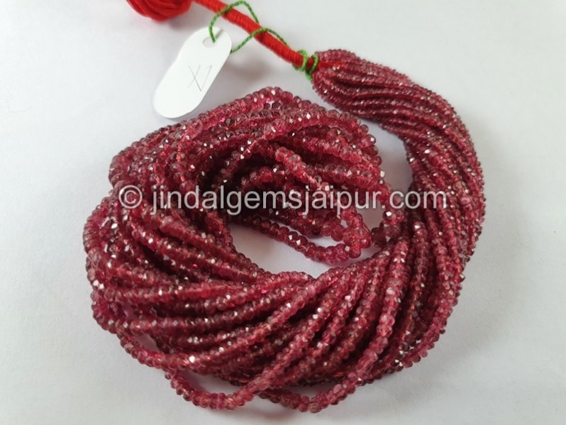 Red Spinel Faceted Roundelle Beads