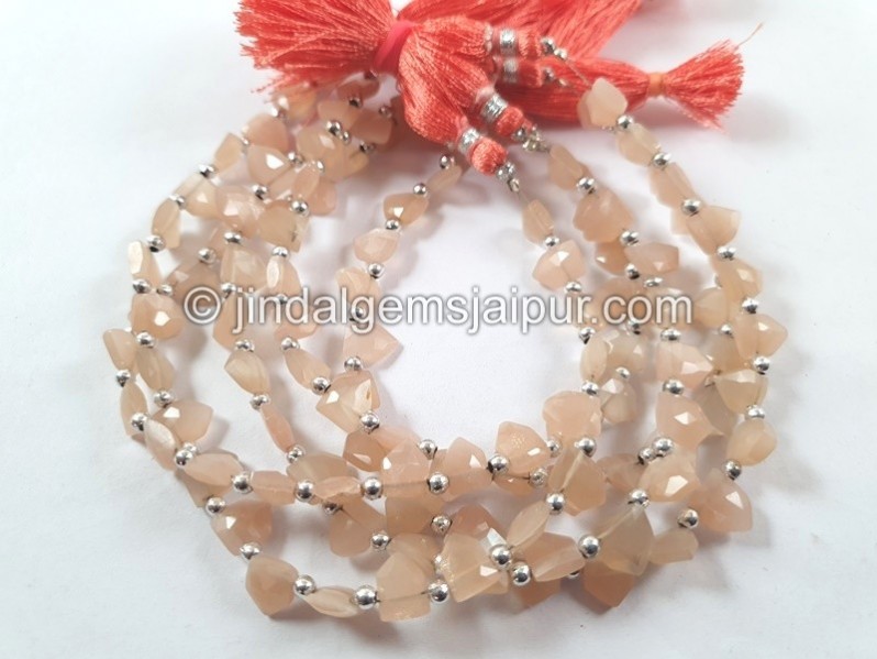 Peach Moonstone Faceted Pentagon Beads