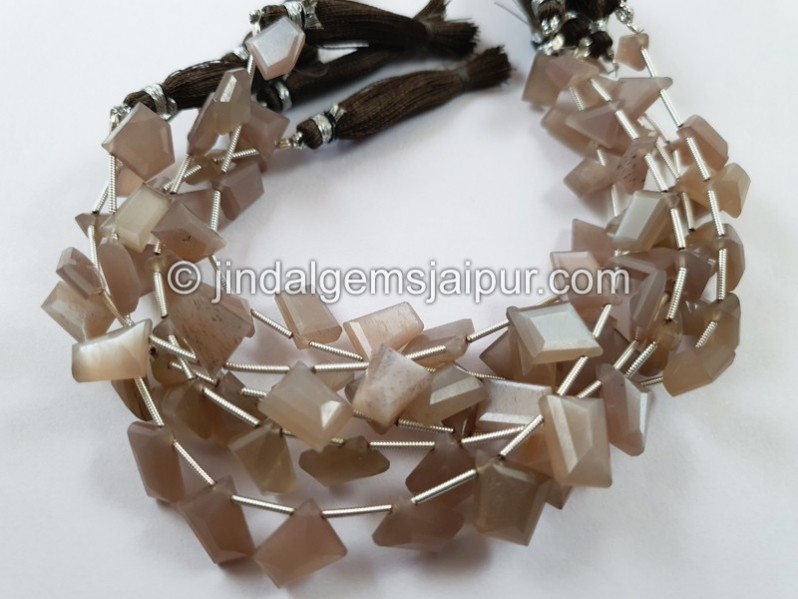 Grey Moonstone Cut Fancy Shape Beads