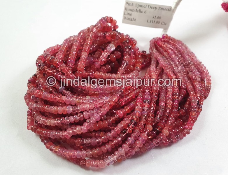 Red Spinel Shaded Smooth Roundelle Beads