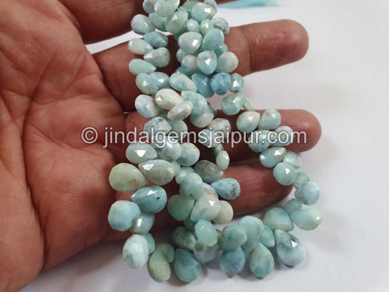 Larimar Faceted Pear Beads