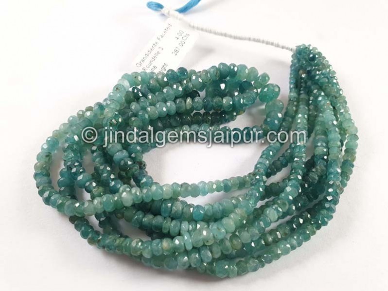 Grandidierite Faceted Roundelle Beads