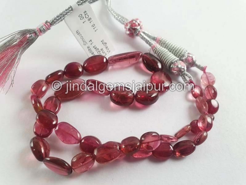 Rubellite Tourmaline Smooth Nuggets Beads