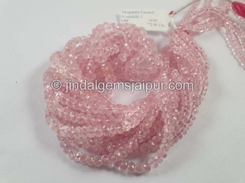 Pink Morganite Faceted Roundelle Beads