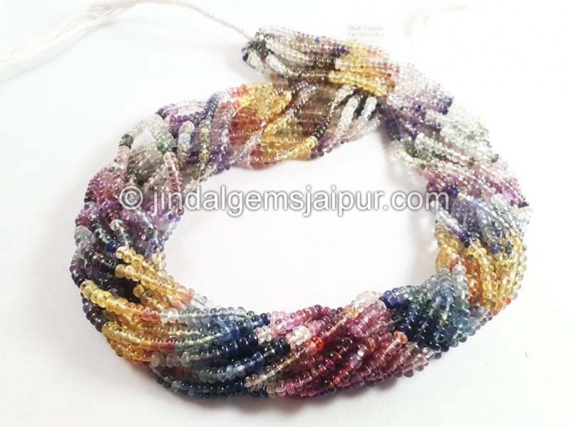 Multi Sapphire Far Smooth Roundelle Beads