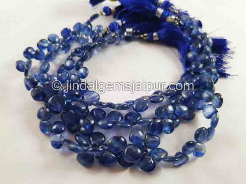 Kyanite Smooth Heart Beads