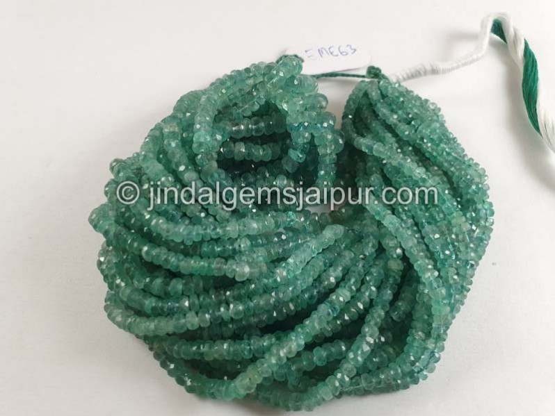 Emerald Faceted Roundelle Beads