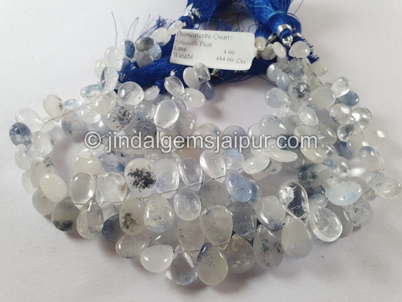 Dumortierite Quartz Smooth Pear Beads