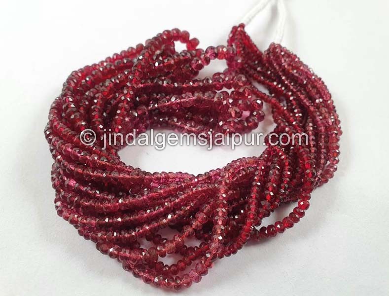 Red Spinel Faceted Roundelle Beads