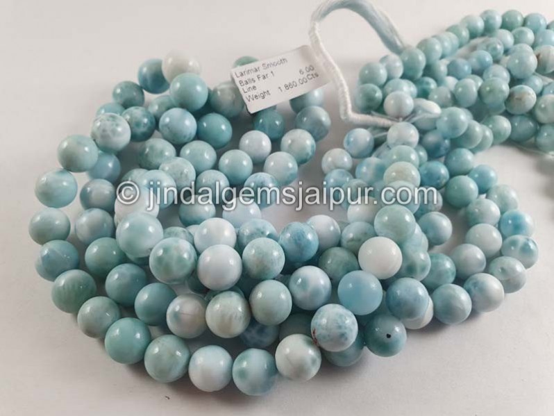 Larimar Smooth Balls Beads