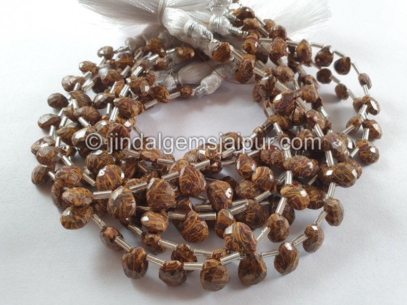 Jasmine Jasper Faceted Pear Beads